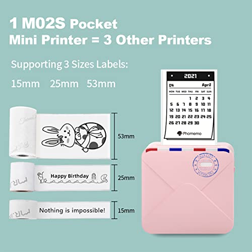 Phomemo M02S Fotodrucker Set – Tragbarer Bluetooth Drucker