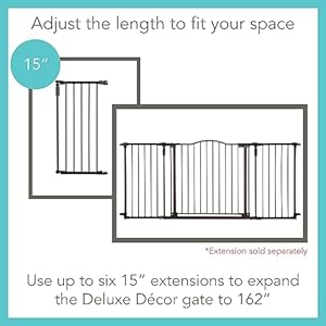 Toddleroo by North States 72” wide Deluxe Décor Baby Gate: Sturdy safety gate with one hand operation. Extra wide baby gate. Hardware Mount. Fits 38.3 - 72” Wide. (30" Tall, Matte Bronze) Toddleroo by North States 72 wide Deluxe Decor Baby Gate Sturdy safety gate with one hand operation Extra wide baby gate Hardware Mount Fits 383 72 Wide 30 Tall Matte Bronze
