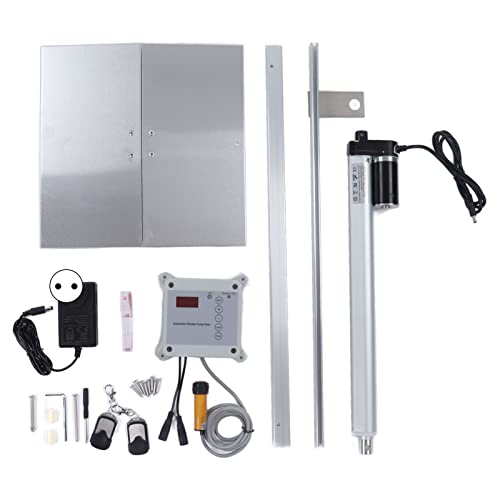 Automatische Tür für Hühnerstall, Geflügelstalltür mit Timer und Lichtsteuerung, Ferngesteuerte Tür für Geflügelzucht(EU…