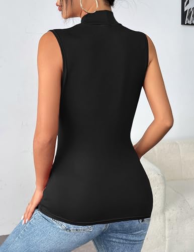 Zeagoo Womens Mock Turtleneck Tank Tops 2025 Slim Fitted Sleeveless Top Stretchy Basic Casual Layer Tee Shirts4