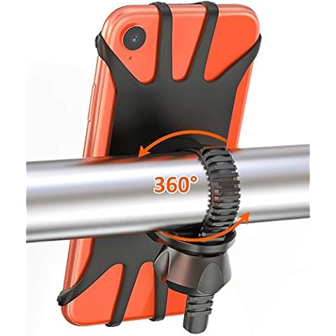 Babacom Bike Phone Holder, 360° Rotatable Adjustable Universal Silicone Motorbike Phone Holder, Compatible with iPhone 14 Pro Max/13/12 Pro/12/12 Mini/11 Pro Max/11/SE/XR, Samsung S21/S20/S10 Plus/S9 Cover