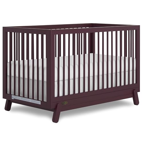 Image of Dream On Me Hygge 5-in-1 Convertible Full-Size Baby Crib in Auburn, GreenGuard Gold & BSA, Converts to Toddler, Day & Full-Size Bed, Adjustable Mattress Heights, Modern Nursery