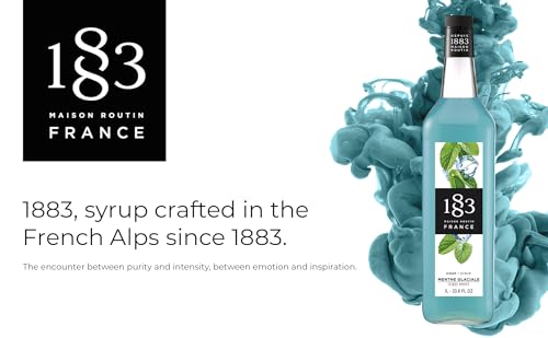 Image of 1883 Iced Mint Syrup for Drinks, Made in France, 1 Liter Glass Bottle