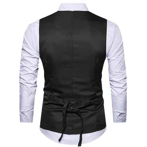 JEsilunmaMY Mens Formal Layered Waistcoat Fashion Vest Slim Fit Casual Waistcoat Vest Business Dress Suit Vests for Wedding2