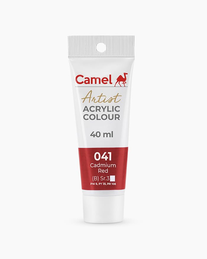 Camel Artist Acrylic Colours, 40 ml (041 CADMIUM RED)-image-12