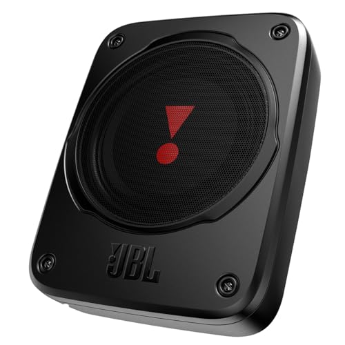 JBL BassPro Lite - Ultrakompakter 7' Aktiv Untersitz Subwoofer für Auto mit integriertem...