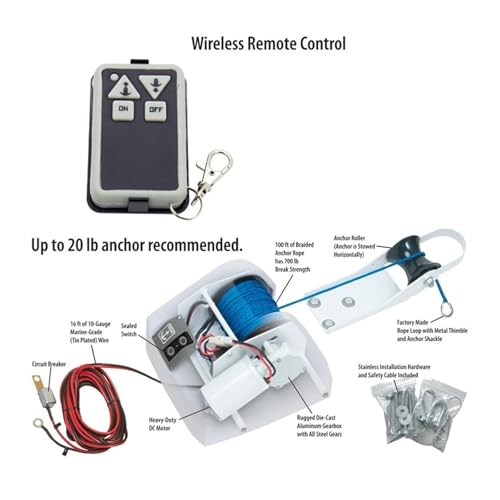 Marine Electric Anchor Winch para anclas hasta 20 lbs miniatura 4