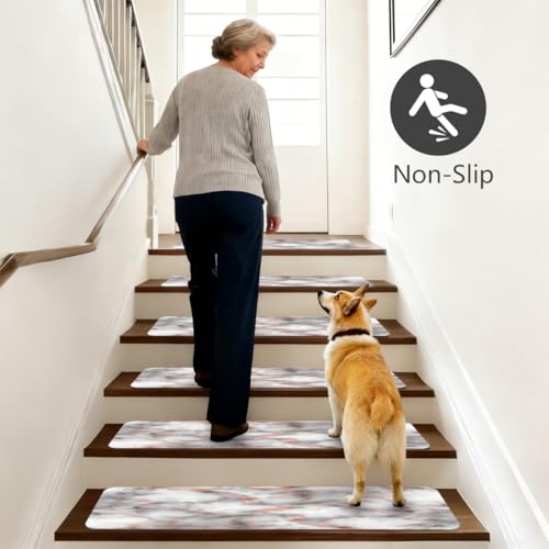Evite resbalones con alfombras para escaleras de mármol autoadhesivas en pack de 15 piezas 8