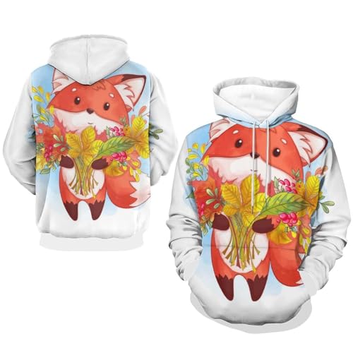 Sweat À Capuche Renard Caricatural UMENG pour Vos Sorties - 7