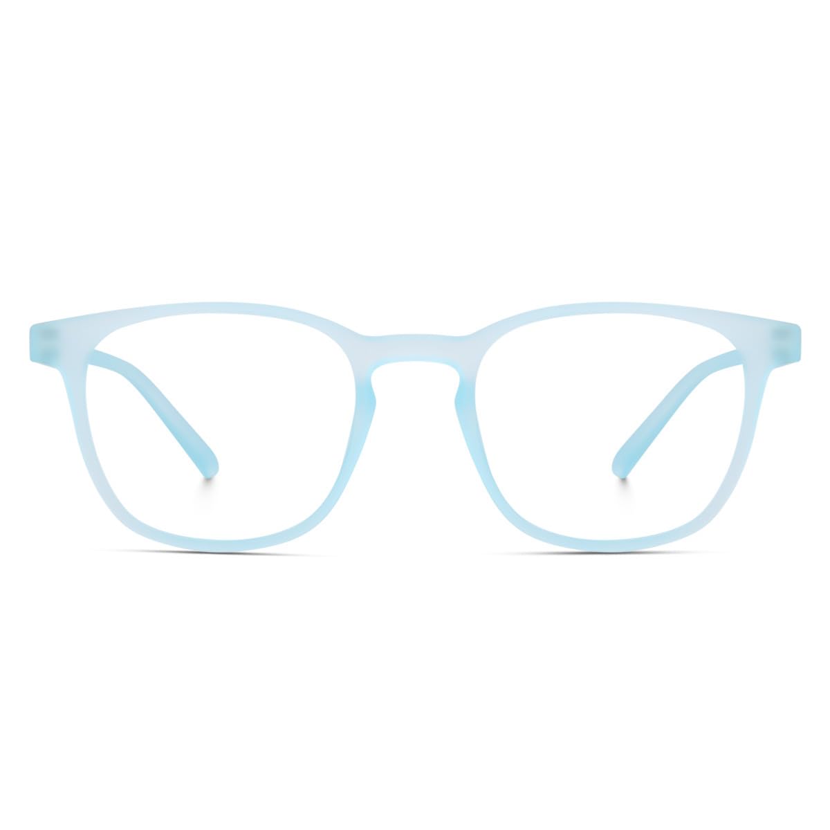 Poshh Eyewear Zero Power Blue Square Frames for men and women | Light Weight TR Frame | UV Protection Eyeglasses | (New blue)