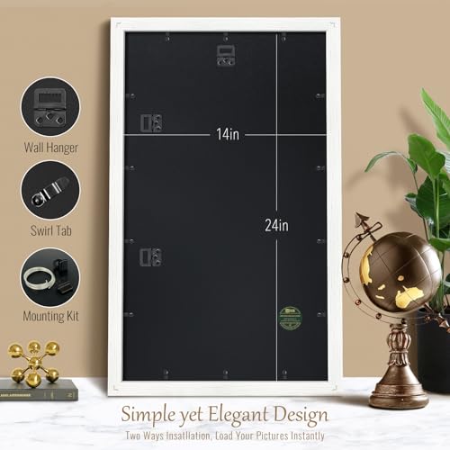 Image of VCK 14x24 Frames 3 Pack, White Poster Frame MDF Wood with Polished Plexiglass, Wall Mounting Horizontal & Vertical Display