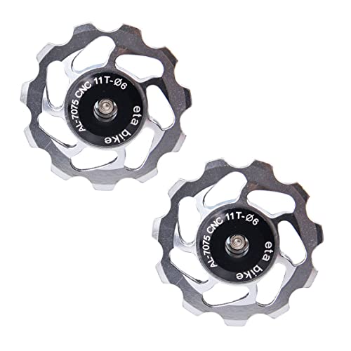 2Pcs Mtb Bike 11T Aluminum Ceramic Bearing Jockey Wheel Rear Derailleur Pulley (2Pcs Titanium) #TOP9