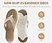 COFACE Flip Flops for Women with Arch Support Beach Thong Sandals for Woman Size 8.5 Adjustable Fashion Orthopedic Leather Sandal Outdoor