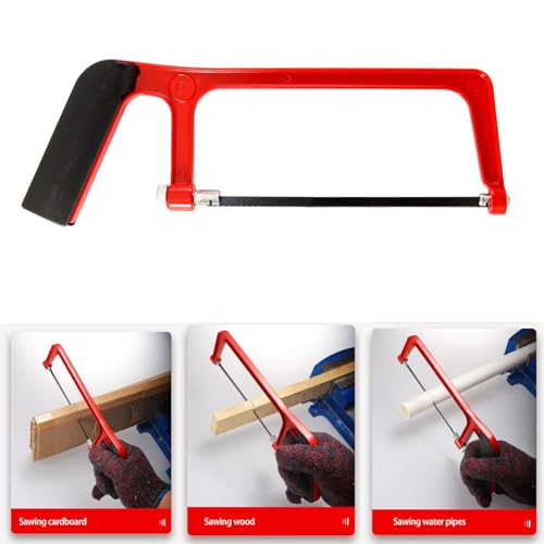Metallsäge, Junior Bügelsäge, Kleine Handsäge, Metallsaegebogen, Hand Sägen, Mini Hand Bügelsäge, Junior Hacksaw, Mini Metallsäge mit 10 Austauschbarem Sägeblatt, Zum Schneiden von Kunststoff