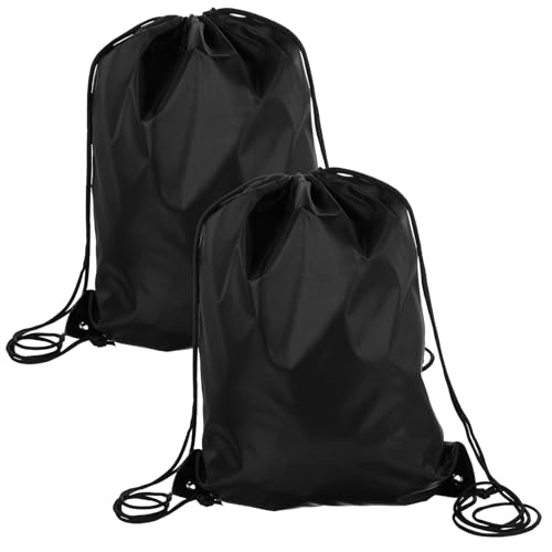 Prasacco 2 Pcs Drawstring Bags Drawstring Backpack Black Draw String Bag Cinch Bag String Backpack for Men Women Sports Gym Travel Swimming Beach