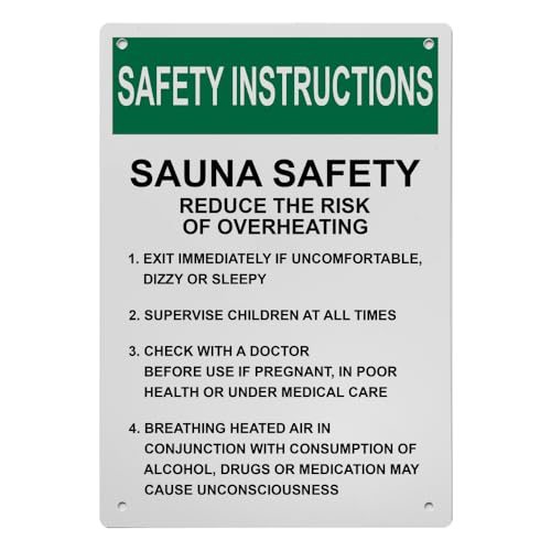 OSHA Sauna Safety Reduce The Risk Sign, 8.5 x 11 in