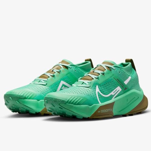 Nike Men's ZoomX Zegama Trail Running Shoe (Spring Green/White/Olive Flak, us_Footwear_Size_System, Adult, Men, Numeric, Medium, Numeric_9)