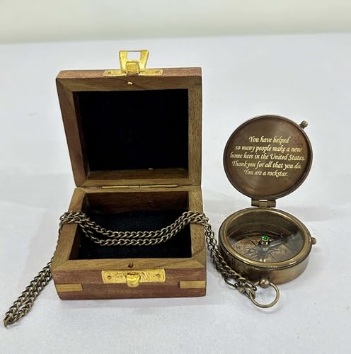 Brújula de Latón con Cita Motivacional miniatura 5