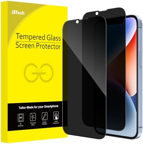 JETech Sichtschutz Schutzfolie für iPhone 14/17e, 2 Stück | Full Screen Gehärtetes Glas Schutzfolie, Kantenabdeckung, Hüllenkompatibel, HD Klar