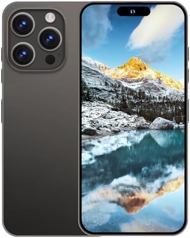 A15 promax Unlocked Cell Phones2024 Android 13 Smartphone with Snapdragon 8cen2 Processor|8GB+256GB|8-Core 6.8″ HD Screen 24MP+50MP|Camera 6800 mAh Long Battery with 5G Dual SIM(Black)