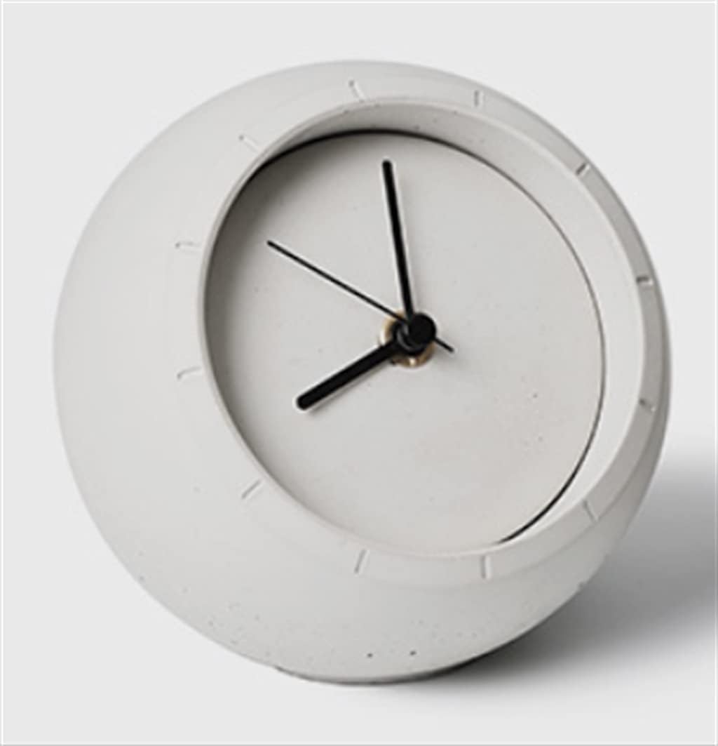 Water Concrete Simple Personality Table Clock Creative Jewelry Desktop Household Storage Cement Silent Table Clock (Color : B, Size : One Size)