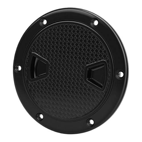 Yctze Trappe D'accès de Pont Marine de 10 Cm (4 Pouces), Trappe D'inspection Ronde en ABS pour Bateau avec Joint Torique Antidérapant et Ouverture à 180 Degrés, pour Bateaux, Yach (Black)