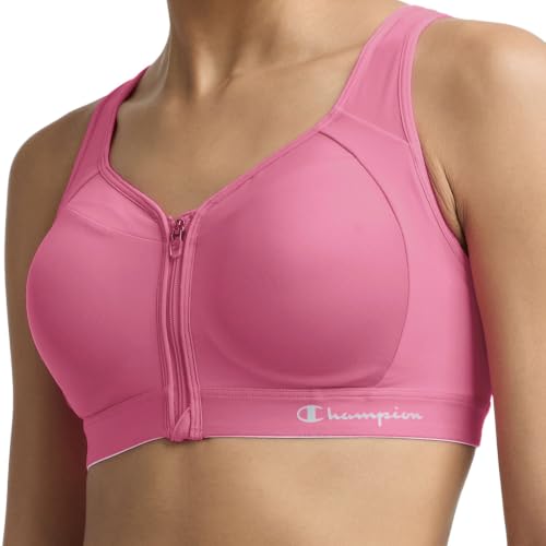 Image of Champion Women's Sports Bra, Motion Control Front-Zip, High-Impact Maximum Support, Breathable, Moisture-Wicking