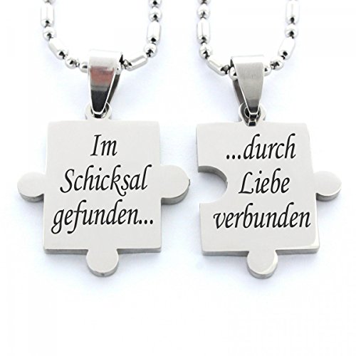 Preisvergleich Produktbild Lieblingsmensch Partner Anhänger Puzzleteile - Im Schicksal gefunden - durch Liebe verbunden
