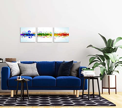 Nan Wind Modern 3 Piece Beating Music Notes Wall Art Paintings Colorful Abstract Art Artwork For Living Room Bedroom Home Decorations #TOP4