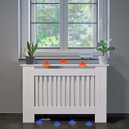 Cache-radiateur blanc 78 cm tablette étagère console protège-chauffage - 7
