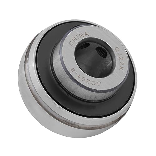 UC201-8 - Insert Bearing - 1/2 in Bore - 1.85 Inch in Outer Diameter - 0.669 in Width - Set Screw Locking, Contact Seals, Relubricable