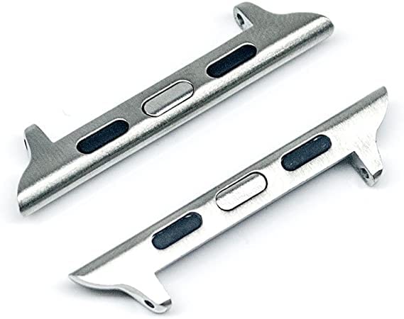 iCare Watch Strap Replaceable Connector Stainless Steel Link Adapter Compatible With iWatch Band End Strap Connector Kit 42mm/44mm/45mm