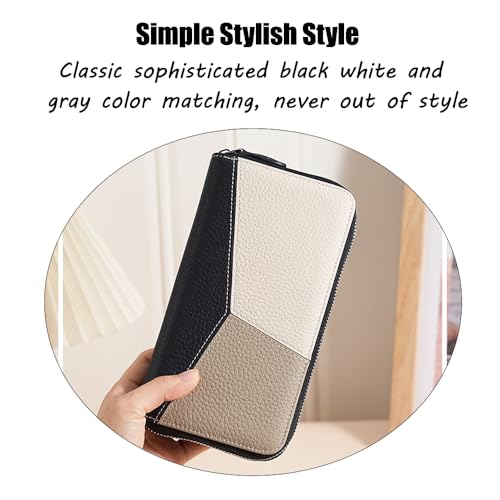 RFID Genuine Leather Wallet for Women, Large Capacity Zipper Purse, Credit Card Holder, Birthday Gift for Female Ladies Mom Wife Girlfriend Aunt4