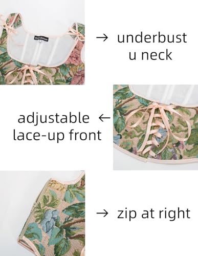 Image of Scarlet Darkness Women's Underbust Corset Top Renaissance Medieval Lace-up Boned Fairycore Pirate Corsets