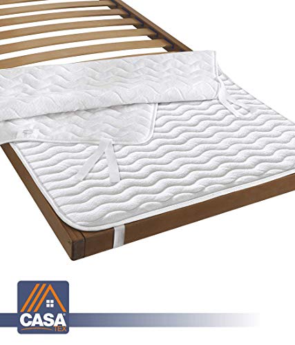 Casatex Protector somier Fieltro Acolchado con Esponja de algodón, Cubre somier Protector, Transpirable, Fieltro Acolchado, con lazadas, para Red Individual