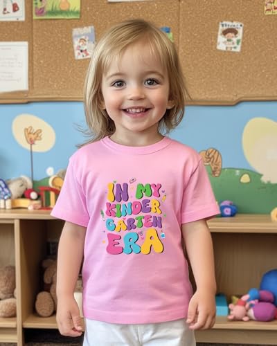 Image of First Day of Kindergarten Shirt for Girls Boys Kids Toddler 1st Day of School Shirts in My Kindergarten Era Cotton Tshirt