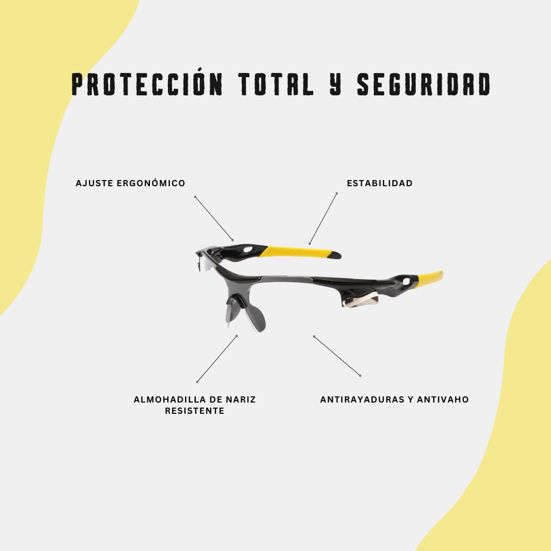 J LMS Gafas padel gafas proteccion padel con lentes protectoras transparentes gafas de seguridad deportiva pádel