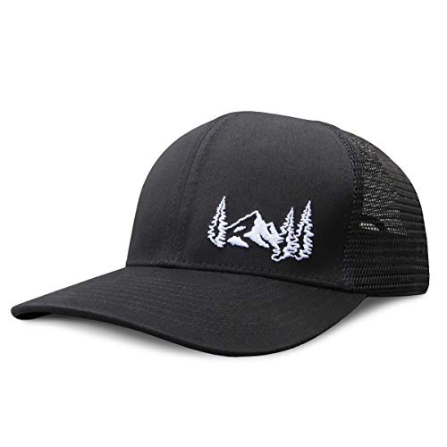 Grace Folly Trucker Hat For Men Or Women- Many Cool Designs (Mountain- Black) #TOP25