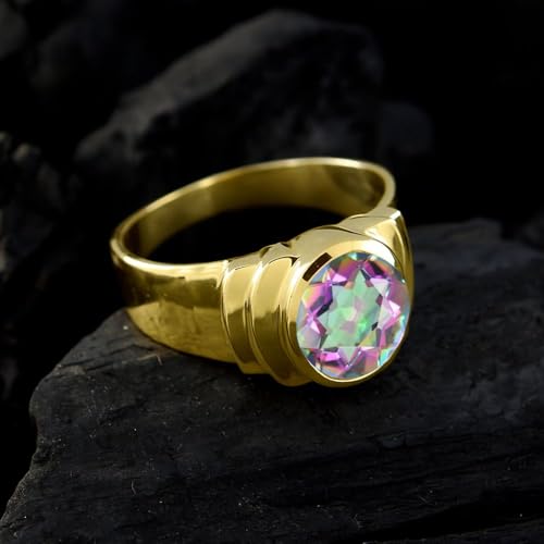Image of 55Carat Choose Your Color Natural Birthstones 18 K Gold Plated Ring Bold Statement Jewellery Sizes 4-13