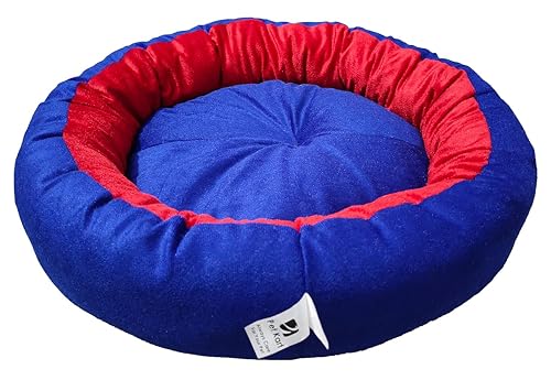 Image of Large Size Dog Bed for Large Size Dogs, Puppies, Kitten and cat Bed Velvet Fabric Dual Color Red-Blue Anti Skid Bottom Washable Export Quality Pet Bed