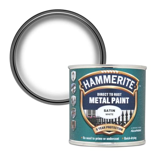 Hammerite Direct to Rust Satin Metal Paint - White...