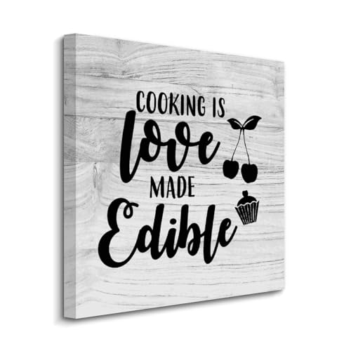 Cuadro decorativo de cocina moderno Yelolyio en lienzo con lema motivacional
