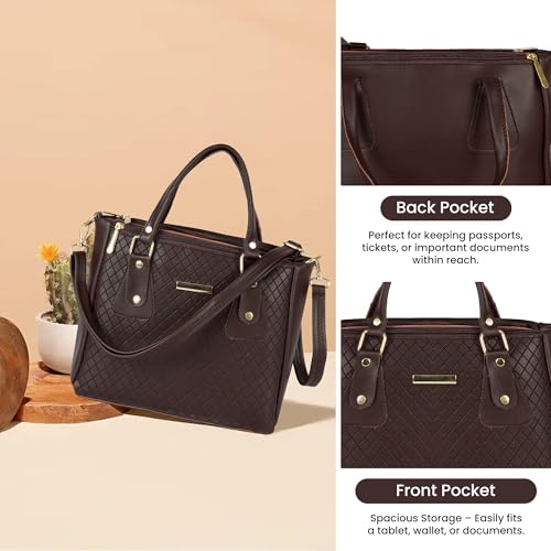 Image of Storite PU Leather Hand Bag | Shoulder Bags for Women with Strap (Dark Brown)