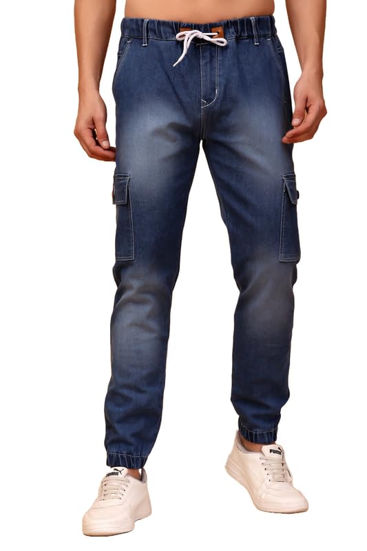 prj in style PRJ Cargo Jogger Pants for Men’s || Denim Joggers for Men’s || Men's Sports Regular Fit Cotton Causal Pant-picture-28