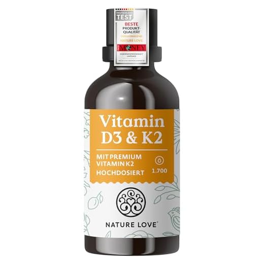 NATURE LOVE® Vitamin D3 + K2 (50ml flüssig) - Hoch bioverfügbar durch Original K2VITAL® 99,7% All-Trans + laborgeprüfte 1000 I.E. Vitamin D3 pro Tropfen - Hochdosiert, in Deutschland produziert