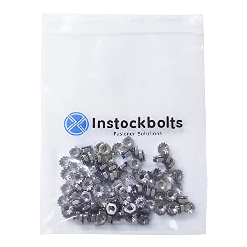 #10-32 Keps Nuts With External Tooth Washer, K-Lock Keps Nuts 304 Stainless Steel Kep Lock Nut, 100Pcs-Pack #TOP4