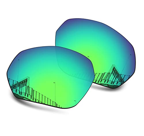 Image of Well-aimed Replacement Lenses Compatible with Oakley Plazma OO9019 Sunglasses - Green Iridium Polarized