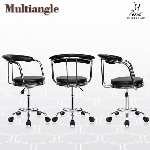 Image of ROSE Kiya Height Adjustable & Revolving Bar Stool /Kitchen Chair Suitable for Kitchen, Cafeteria, Dining, Office,Shops (1, Black, Barstool Revolving)