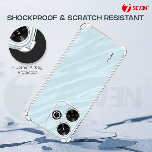 Image of 7SEVEN Back Cover for Mi Redmi 13 Transparent Mobile Back Case Shock Proof Design Camera Edges Protection Crystal Clear Phone Case Silicon Soft TPU and Flexible Bumper Phone Cover