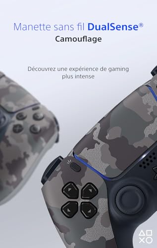 Sony, Manette PlayStation 5 officielle DualSense, Sans fil, Batterie rechargeable, Bluetooth, Compatible avec PS5 et PC, Couleur : Camouflage